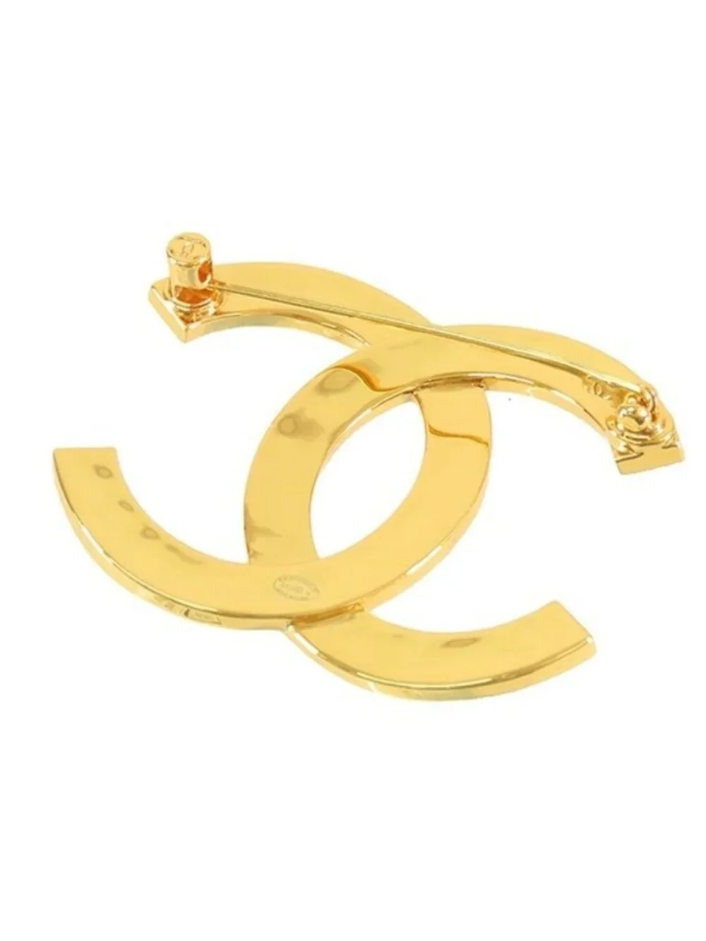 Chanel CC Logo Pin Brooch Gold Metal
